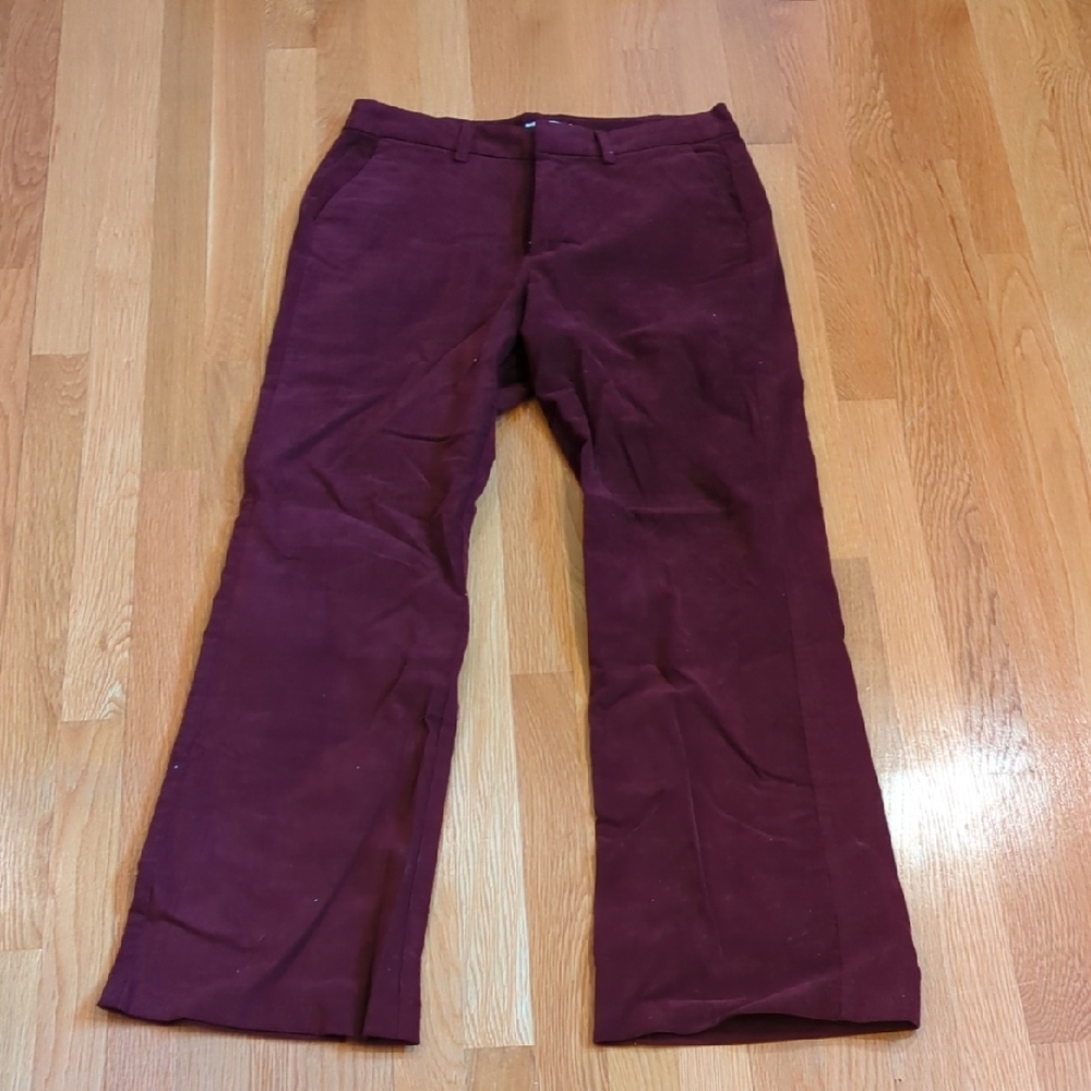 Outerknown Avery Corduroy Trouser Pant Burgundy Womens Size 12, NWOT